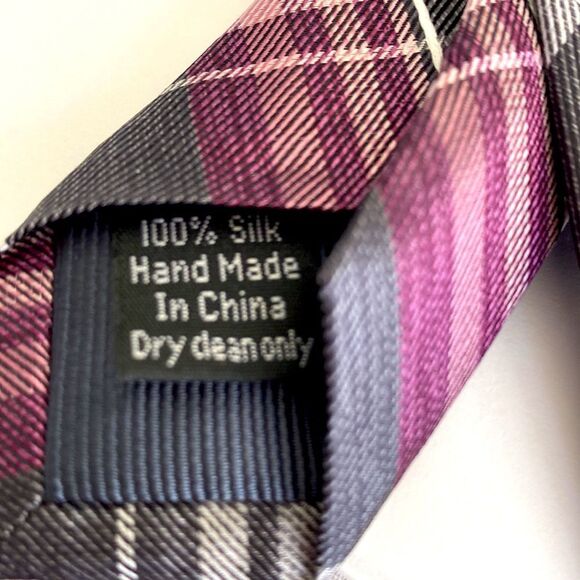 ProntoUomo platinum Mens wearhouse mauve pink white gray plaid Xlong - Picture 7 of 7